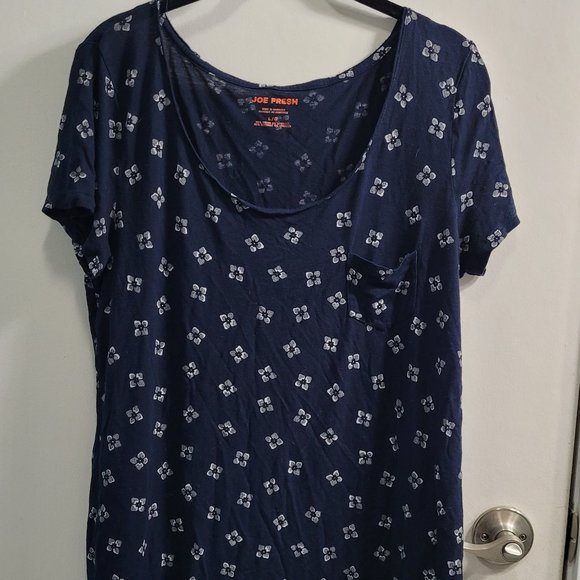 Large Joe Fresh Navy Blue Scoop Neck Tee - Picture 1 of 5